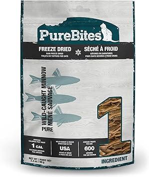 PureBites进口代理批发 PureBites 米诺鱼冻干猫零食，1 种成分，美国制造，2.3 盎司