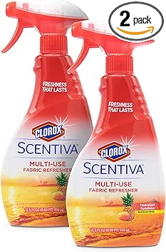 Clorox进口代理批发 Clorox Scentiva 多用途织物清新剂喷雾，夏威夷阳光，16.9 盎司织物清新剂，适用于衣柜、室内装潢、窗帘和地毯（2 件装）