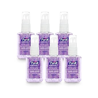 Purell进口代理批发 Purell 高级洗手液凝胶，注入精油、镇静薰衣草，2 液量盎司旅行装泵瓶（6 件装），3905-04-EC