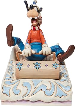 Enesco进口代理批发 Enesco Disney Traditions by Jim Shore 高飞雪橇狂野骑行雕像，5.5 英寸，多色