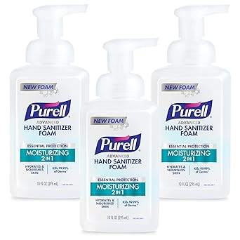 Purell进口代理批发 Purell 高级洗手液 2 合 1 保湿泡沫，天然精油芳香，10 盎司泵瓶（3 件装），3002-06-EC