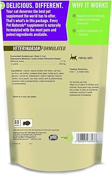 酷牌库|商品详情-Pet Naturals进口代理批发 Pet Naturals of Vermont L-赖氨酸 60 粒有趣形状猫咀嚼物 - 2 包