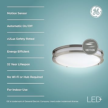 酷牌库|商品详情-GE进口代理批发 GE LED+ 运动传感器灯具，20W，嵌入式吸顶灯，带运动传感器，安全灯，柔和的白色