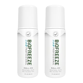 Biofreeze进口代理批发 Biofreeze 专业强度止痛滚珠，关节炎止痛，缓解膝盖和下背疼痛，缓解肌肉酸痛，缓解颈部疼痛，2 包（3 液量盎司 Biofreeze 薄荷醇滚珠）