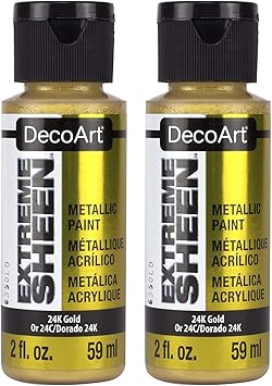 DecoArt进口代理批发 DecoArt 2 盎司，24K 金色极致光泽涂料，1 件（两件装）