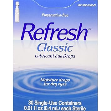 Refresh进口代理批发 l Allergan Refresh 润滑剂滴眼液，适用于轻度至中度干眼症，单次使用 - 30 粒