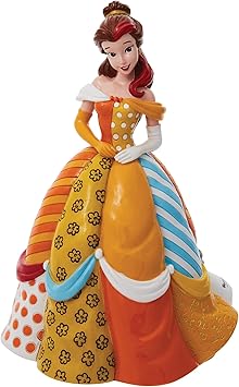 Enesco进口代理批发 Enesco Disney by Romero Britto 美女与野兽贝儿雕像，7.67 英寸，多色