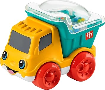 Fisher-Price进口代理批发 Fisher-Price 婴儿玩具 Poppity Pop 自卸卡车推车，具有精细动作功能，适合 6 个月以上婴儿