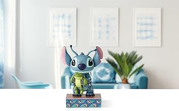 酷牌库|商品详情-Enesco进口代理批发 Enesco 迪士尼传统系列 Jim Shore Lilo 和 Stich 抱着青蛙雕像 - 树脂手工绘制收藏品迪士尼迷你雕像装饰家居装饰雕像，3.8 英寸