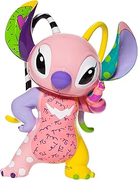 Enesco进口代理批发 Enesco Disney by Romero Britto Lilo 和 Stitch 系列天使雕像，7.7 英寸，多色