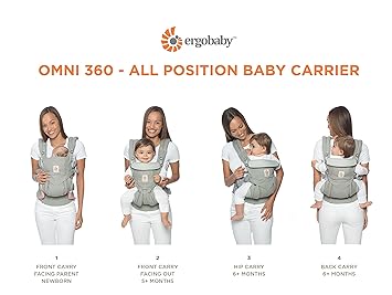 酷牌库|商品详情-Ergobaby进口代理批发 Ergobaby Omni 360 全姿势婴儿背带，适合新生儿到幼儿，带腰部支撑（7-45 磅），Stardust 6.18x9.13x10.43 英寸（1 件装）