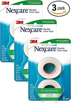 Nexcare进口代理批发 Nexcare 柔性透明胶带，坚韧、透明、有弹性的设计适合难以粘贴的区域，1 英寸 X 10 码（6 件装）