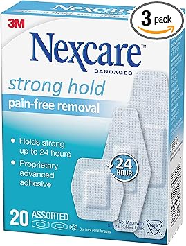 Nexcare进口代理批发 Nexcare 强力固定绷带，什锦，每盒 20 条绷带（3 盒），20 片（3 件装）