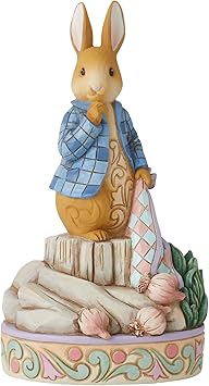 Enesco进口代理批发 Jim Shore 设计的 Enesco Beatrix Potter 彼得兔与洋葱雕像，6.69 英寸，多色