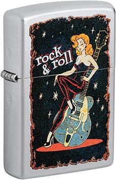 Zippo进口代理批发 Zippo Cool Chick Design 缎面镀铬袖珍打火机