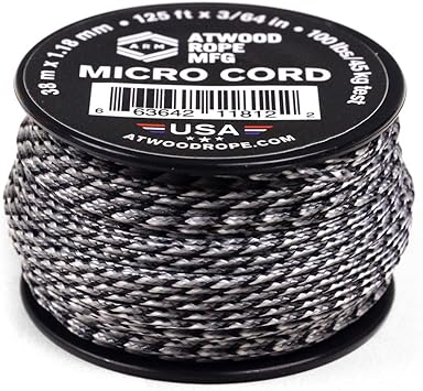 Atwood Rope进口代理批发 Atwood Rope MFG 微型实用线 1.18 毫米 X 125 英尺可重复使用线轴 |战术尼龙/聚酯渔具、珠宝制作、野营配件