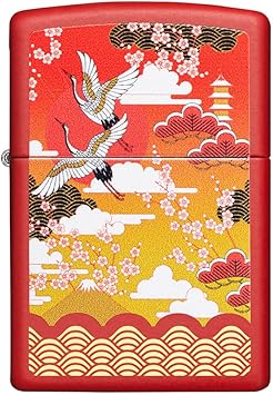 酷牌库|商品详情-Zippo进口代理批发 Zippo Kimono Design 红色哑光袖珍打火机