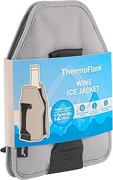 酷牌库|商品详情-Thermoflask进口代理批发 ThermoFlask 酒瓶旅行支架和冷却器，优质，冰灰色