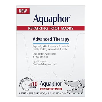 酷牌库|商品详情-Aquaphor进口代理批发 Aquaphor 修复足膜、干燥足部保湿袜、鳄梨油和乳木果油保湿足部护理，6 件装