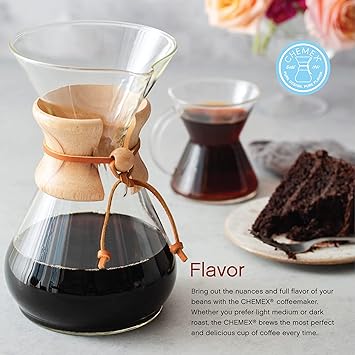 酷牌库|商品详情-Chemex进口代理批发 Chemex 倾倒式玻璃咖啡机 - 彩色玻璃手柄系列 - 6 杯金色 - 独家包装