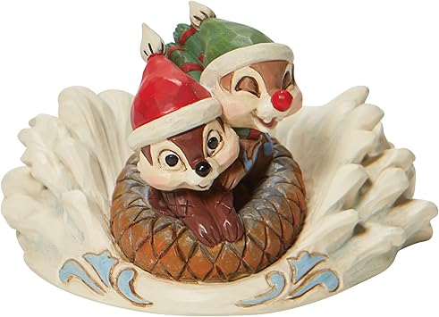 Enesco进口代理批发 Enesco 迪士尼传统，Jim Shore Chip 和 Dale 橡子雕像雪橇，2.16 英寸，多色