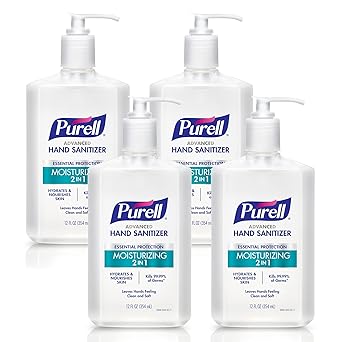 Purell进口代理批发 Purell 2 合 1 保湿高级洗手液凝胶，12 盎司泵瓶（4 件装）- 3698-06-EC