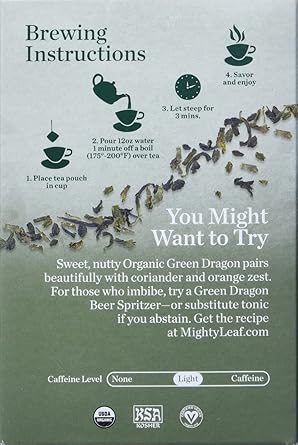 酷牌库|商品详情-Mighty Leaf进口代理批发 Mighty Leaf Tea 有机绿龙手工缝制茶袋，15 克拉