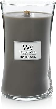 酷牌库|商品详情-WoodWick进口代理批发 Woodwick 大号沙漏香薰蜡烛| SHOPBOP沙子和浮木|与噼啪作响的灯芯|燃烧时间：长达 130 小时，沙子和浮木，610 克