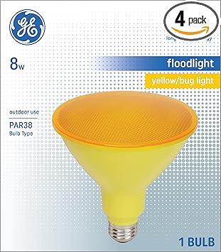 GE进口代理批发 GE LED 昆虫灯泡，90 瓦，PAR38 户外泛光灯（4 件装）