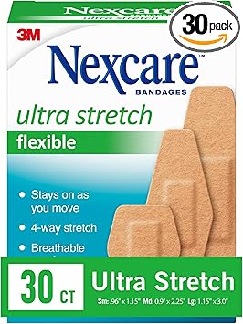 Nexcare进口代理批发 Nexcare Soft 'n Flex 绷带，多种尺寸，30 片