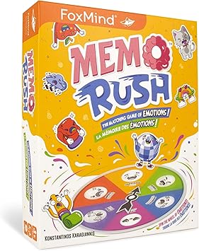 FoxMind进口代理批发 Memo Rush - FoxMind Games，情感配对记忆游戏，儿童和家庭游戏之夜，2-6 名玩家，20 分钟，适合 6 岁以上儿童