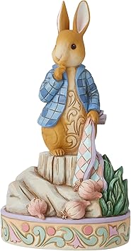 酷牌库|商品详情-Enesco进口代理批发 Jim Shore 设计的 Enesco Beatrix Potter 彼得兔与洋葱雕像，6.69 英寸，多色