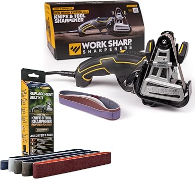 WORK SHARP进口代理批发 Work Sharp Ken 洋葱刀和工具磨刀器，带替换皮带，7 速电机控制，带 LED 显示屏