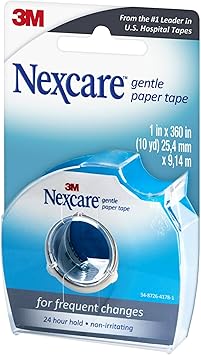 酷牌库|商品详情-Nexcare进口代理批发 Nexcare 温和纸胶带座和绝对防水胶带、医用胶带安全敷料 - 1 英寸 x 10 码、1 英寸 x 5 码