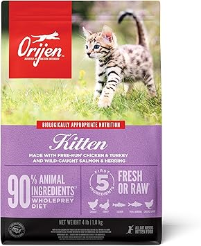 Orijen进口代理批发 ORIJEN 干小猫粮，小猫无谷物食品，含 WholePrey 成分，4 磅