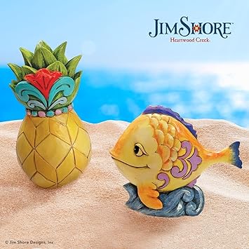 酷牌库|商品详情-Enesco进口代理批发 Enesco Jim Shore Heartwood Creek 四季迷你鱼雕像 3.5 英寸