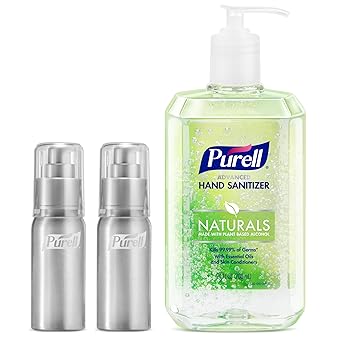 Purell进口代理批发 PURELL 天然高级洗手液 + 可再填充铝瓶，(2) 个 2 液量盎司旅行装瓶（发货时为空）和 (1) 个 24 液量盎司补充装（1 件装）3282-12KIT-EC