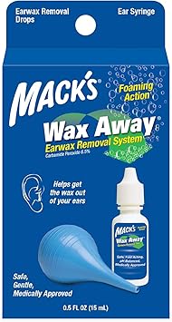 Mack's进口代理批发 Mack's Wax Away 耳垢清除系统 - 0.5 液量盎司滴耳剂，带耳注射器