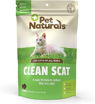 Pet Naturals进口代理批发 Pet Naturals Clean Scat 猫消化支持补充剂，45 口咀嚼片 - 猫砂盆气味控制和肠道支持