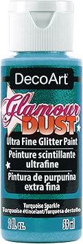 DecoArt进口代理批发 DecoArt Glamour Dust 2 盎司绿松石闪光涂料