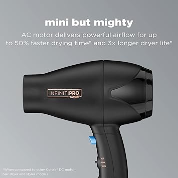 酷牌库|商品详情-CONAIR进口代理批发 INFINITIPRO BY CONAIR 旅行吹风机，Mighty 迷你紧凑型轻型专业交流电机吹风机