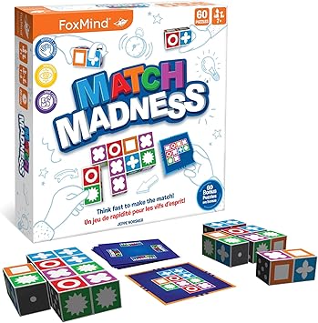 FoxMind进口代理批发 Foxmind Match Madness 棋盘游戏 - 用于解决问题的双模式视觉匹配游戏，为成人和家庭带来乐趣