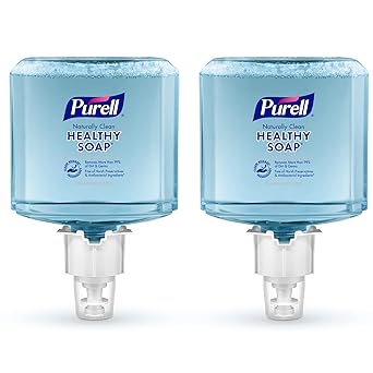 Purell进口代理批发 PURELL 品牌 CLEAN RELEASE 技术 (CRT) 健康肥皂 自然清洁泡沫，无香料，1200 毫升补充装，适用于 PURELL ES6 自动皂液器（2 件装） - 6470-02 - 由 GOJO, Inc. 制造