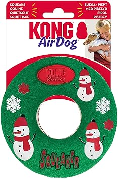 酷牌库|商品详情-KONG进口代理批发 KONG Holiday AirDog Squeaker Donut 狗玩具，中号，绿色