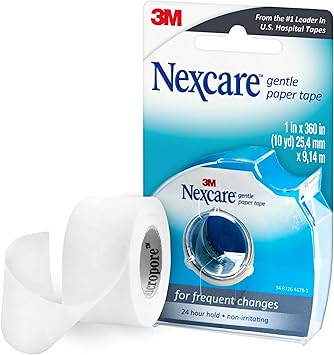 酷牌库|商品详情-Nexcare进口代理批发 Nexcare 温和纸胶带座和绝对防水胶带、医用胶带安全敷料 - 1 英寸 x 10 码、1 英寸 x 5 码