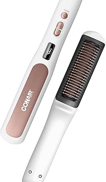 CONAIR进口代理批发 Conair 双陶瓷直发刷，加热直发刷，让头发光滑闪亮，V 形加热刷毛，与头发更紧密接触