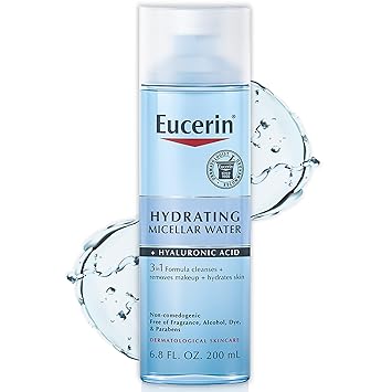 Eucerin进口代理批发 Eucerin 保湿三合一胶束水，含有透明质酸，6.8 液体盎司瓶装