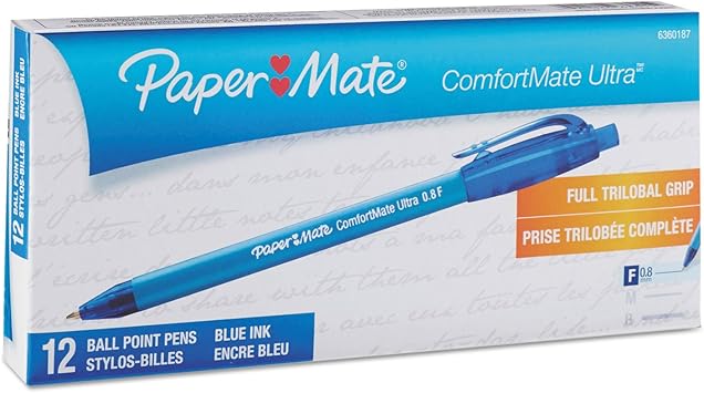 酷牌库|商品详情-Paper Mate进口代理批发 Paper Mate 6360187 Comfortmate 可伸缩圆珠笔，细，蓝色/BE