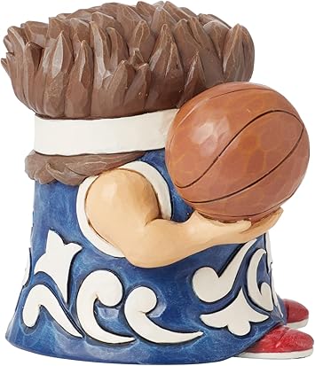 酷牌库|商品详情-Enesco进口代理批发 Enesco Jim Shore Heartwood Creek 运动员篮球运动员 Slam Dunk 侏儒微型雕像 - 树脂石手绘精制收藏侏儒迷你雕像家居装饰雕像，3.875 英寸