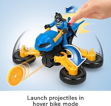 酷牌库|商品详情-Fisher-Price进口代理批发 Fisher-Price Imaginext DC 超级朋友蝙蝠侠玩具人偶和变形蝙蝠自行车适合 3 岁以上儿童装扮游戏